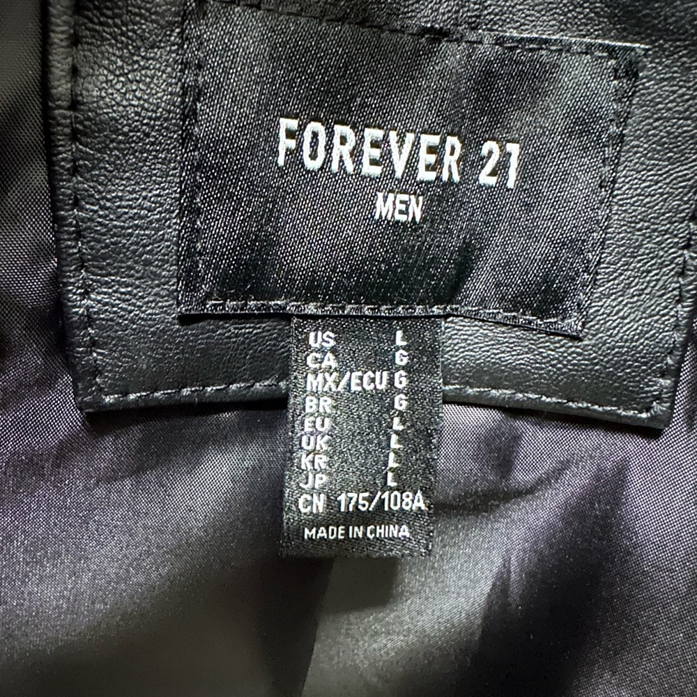 Faux Leather Outer Shell Motorcycle Jacket By For… - image 3